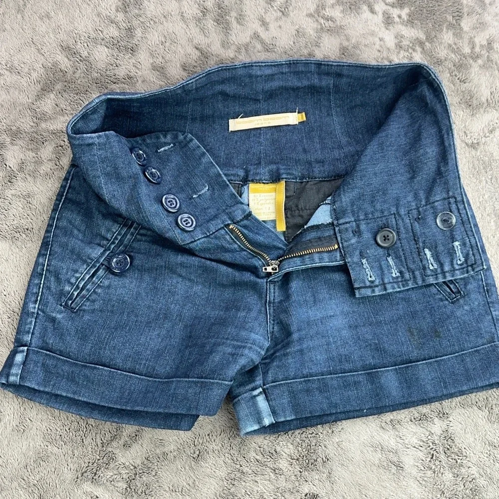 Boom Boom Jeans Womens High Waisted Double Breasted Button Denim Shorts‎ Size 7